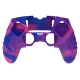 PlayVital Guardian Edition Anti-Slip Ergonomic Silicone Cover Case for ps5 Edge Controller, Soft Rubber Protector Skin for ps5 Edge Wireless Controller with Thumb Grip Caps - Pink & Purple & Blue - EHPFP013