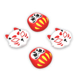 PlayVital Joystick Caps for Nintendo Switch, Thumbstick Caps for Switch Lite, Analog Cover for Joycon of Switch OLED, Thumb Grip Caps for Switch & Switch Lite & Switch OLED - Daruma & Kitsune - NJM1207