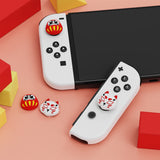 PlayVital Joystick Caps for Nintendo Switch, Thumbstick Caps for Switch Lite, Analog Cover for Joycon of Switch OLED, Thumb Grip Caps for Switch & Switch Lite & Switch OLED - Daruma & Kitsune - NJM1207