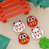 PlayVital Joystick Caps for Nintendo Switch, Thumbstick Caps for Switch Lite, Analog Cover for Joycon of Switch OLED, Thumb Grip Caps for Switch & Switch Lite & Switch OLED - Daruma & Kitsune - NJM1207