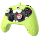PlayVital MonoEye Monster Cute Silicone Cover for Xbox Series X/S Controller, Includes Joystick Caps and Stickers for Xbox Core Controller Anti-Slip Grip Case - Green - GTTX3P003