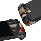 PlayVital Professional Textured Soft Rubber Pads Handle Grips for Steam Deck LCD & OLED, Trackpads Skin Grip Enhancement Back Button Protective Stickers Set with Thumb Grip Caps - View of Rising Sun - FHSDV002