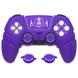 PlayVital Runes Edition Silicone Cover Skin for PS5 Controller with Thumb Grips & Touchpad Skin & D-pad Area Sticker, Compatible with PS5 Charging Dock - Purple - FVEPFP003