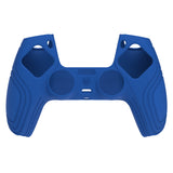 PlayVital Samurai Edition Blue Anti-slip Controller Grip Silicone Skin, Ergonomic Soft Rubber Protective Case Cover for PlayStation 5 PS5 Controller with Black Thumb Stick Caps - BWPF008