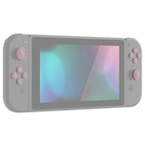 PlayVital Silicone Button Covers and Thumb Grip Set for Nintendo Switch/OLED Joycon/Switch Lite, ABXY Directional Key Button Caps for Nintendo Switch/OLED/Lite with Switch Lite D-Pad Button Cap - Pink - NJM3001