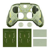 PlayVital Stellar Mecha Silicone Cover Skin for Xbox Series X/S Controller, Anti-slip Grip Protector with Thumb Grips & Sticker for Xbox Core Wireless Controller - Army Green & Sage Green - SAXX3P004