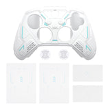 PlayVital Stellar Mecha Silicone Cover Skin for Xbox Series X/S Controller, Anti-slip Grip Protector with Thumb Grips & Sticker for Xbox Core Wireless Controller - White & Frost Gray - SAXX3P002