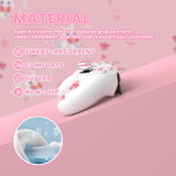 PlayVital Sweetheart Kitty Silicone Cover for ps5 Controller with 6 Joystick Caps and 6 Sticker, Soft Anti-Slip Full Protection Grip Skin Compatible with ps5 Charging Dock - White - LRRPFP002