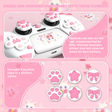 PlayVital Sweetheart Kitty Silicone Cover for ps5 Controller with 6 Joystick Caps and 6 Sticker, Soft Anti-Slip Full Protection Grip Skin Compatible with ps5 Charging Dock - White - LRRPFP002