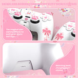 PlayVital Sweetheart Kitty Silicone Cover for ps5 Controller with 6 Joystick Caps and 6 Sticker, Soft Anti-Slip Full Protection Grip Skin Compatible with ps5 Charging Dock - White - LRRPFP002