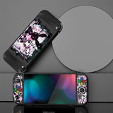 PlayVital ZealProtect Soft Protective Case for Switch OLED, Flexible Protector Joycon Grip Cover for Switch OLED with Thumb Grip Caps & ABXY Direction Button Caps - Lovely Punky Bunny - XSOYV6054