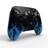 PlayVital for Steam Controller 2 Skin (3-Pack) - Protective Vinyl Decal Sticker Cover for Steam Controller Accessories, No Residue, Scratch-Resistant - Blue Flame - GCASC002