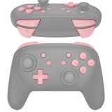eXtremeRate Puffy Pink Repair ABXY D-pad ZR ZL L R Keys for NS Switch Pro Controller, DIY Replacement Full Set Buttons with Tools for NS Switch Pro - Controller NOT Included - KRP357