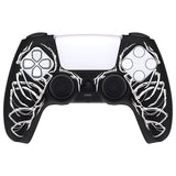 PlayVital Pure Series Carving Skull Dockable Model Anti-Slip Silicone Cover Skin with 6 Thumb Grip Caps for ps5 Controller Fits with Charging Station - EKPFL006