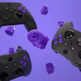 eXtremeRate Three-Purple & Clear ABXY Action Buttons with Classic Symbols for Xbox Series X & S Controller & Xbox One S/X & Xbox One Elite V1/V2 Controller - JDX3M013
