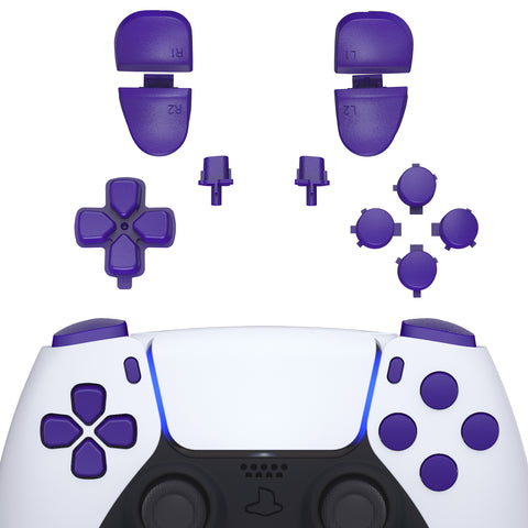 eXtremeRate Replacement D-pad R1 L1 R2 L2 Triggers Share Options Face Buttons, Purple Full Set Buttons Compatible with ps5 Controller BDM-030/040 - Controller NOT Included - JPF1007G3