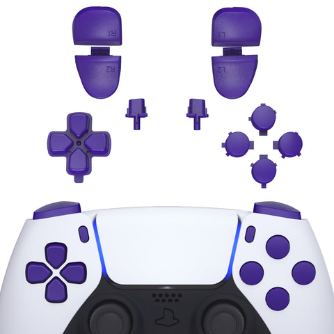 eXtremeRate Replacement D-pad R1 L1 R2 L2 Triggers Share Options Face Buttons, Purple Full Set Buttons Compatible with ps5 Controller BDM-030 - Controller NOT Included - JPF1007G3