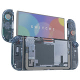 eXtremeRate DIY Replacement Full Set Shells with Buttons for Nintendo Switch 2 - Deluxe Version - Clear Glacier Blue - QGRNTM003