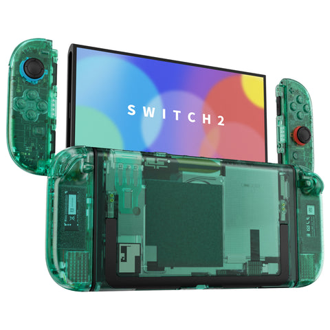 eXtremeRate DIY Replacement Full Set Shells with Buttons for Nintendo Switch 2 - Deluxe Version - Emerald Green - QGRNTM004