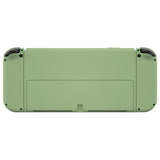 eXtremeRate Matcha Green Soft Touch Full Set Shell for Nintendo Switch OLED, Replacement Console Back Plate & Metal Kickstand, NS Joycon Handheld Controller Housing & Buttons for Nintendo Switch OLED - QNSOP3008