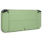 eXtremeRate Matcha Green Soft Touch Full Set Shell for Nintendo Switch OLED, Replacement Console Back Plate & Metal Kickstand, NS Joycon Handheld Controller Housing & Buttons for Nintendo Switch OLED - QNSOP3008