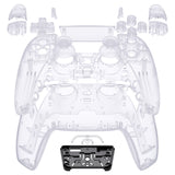 eXtremeRate Full Set Housing Shell with Action Buttons Touchpad Cover, Clear Replacement Decorative Trim Shell Front Back Plates Compatible with ps5 Controller BDM-030/040 - QPFM5001G3