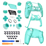 eXtremeRate Replacement Full Set Shells with Button Kit for PS5 Controller BDM-030/040/050 - Emerald Green - QPFM5008G3