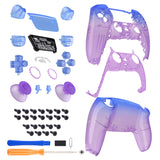 eXtremeRate Replacement Full Set Shells with Button Kit for PS5 Controller BDM-030/040/050 - Gradient Translucent Bluebell - QPFP3001G3