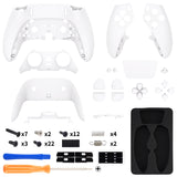eXtremeRate Custom Replacement Full Set Shells with Buttons for PS5 Edge Controller - White - QRHEGP007