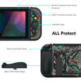PlayVital ZealProtect Soft Protective Case for Nintendo Switch, Flexible Cover for Switch with Tempered Glass Screen Protector & Thumb Grips & ABXY Direction Button Caps - Totem of Kingdom - RNSYV6038