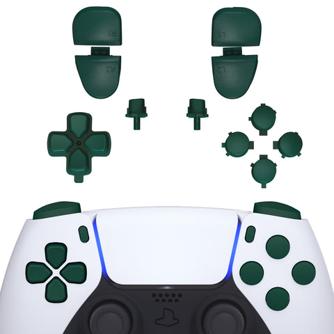 eXtremeRate Replacement D-pad R1 L1 R2 L2 Triggers Share Options Face Buttons, Racing Green Full Set Buttons Compatible with ps5 Controller BDM-030/040 - Controller NOT Included - JPF1016G3