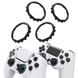 Redesigned Octagonal Gated Sticks Accent Rings for eXtremeRate Luna Shell for PS5 Controller, Replacement Accessory for eXtremeRate Ghost Shell for PS4 Controller - Not for Standard Faceplate - Black - YNMP4M001