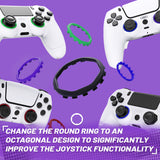 Redesigned Octagonal Gated Sticks Accent Rings for eXtremeRate Luna Shell for PS5 Controller, Replacement Accessory for eXtremeRate Ghost Shell for PS4 Controller - Not for Standard Faceplate - Black - YNMP4M001