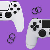 Redesigned Octagonal Gated Sticks Accent Rings for eXtremeRate Luna Shell for PS5 Controller, Replacement Accessory for eXtremeRate Ghost Shell for PS4 Controller - Not for Standard Faceplate - Black - YNMP4M001