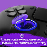 Redesigned Octagonal Gated Sticks Accent Rings for eXtremeRate Luna Shell for PS5 Controller, Replacement Accessory for eXtremeRate Ghost Shell for PS4 Controller - Not for Standard Faceplate - Blue - YNMP4M004