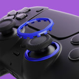 Redesigned Octagonal Gated Sticks Accent Rings for eXtremeRate Luna Shell for PS5 Controller, Replacement Accessory for eXtremeRate Ghost Shell for PS4 Controller - Not for Standard Faceplate - Blue - YNMP4M004
