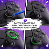 Redesigned Octagonal Gated Sticks Accent Rings for eXtremeRate Luna Shell for PS5 Controller, Replacement Accessory for eXtremeRate Ghost Shell for PS4 Controller - Not for Standard Faceplate - Green - YNMP4M006