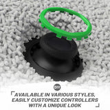 Redesigned Octagonal Gated Sticks Accent Rings for eXtremeRate Luna Shell for PS5 Controller, Replacement Accessory for eXtremeRate Ghost Shell for PS4 Controller - Not for Standard Faceplate - Green - YNMP4M006