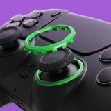 Redesigned Octagonal Gated Sticks Accent Rings for eXtremeRate Luna Shell for PS5 Controller, Replacement Accessory for eXtremeRate Ghost Shell for PS4 Controller - Not for Standard Faceplate - Green - YNMP4M006