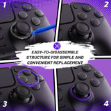 Redesigned Octagonal Gated Sticks Accent Rings for eXtremeRate Luna Shell for PS5 Controller, Replacement Accessory for eXtremeRate Ghost Shell for PS4 Controller - Not for Standard Faceplate - Purple - YNMP4M005