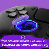 Redesigned Octagonal Gated Sticks Accent Rings for eXtremeRate Luna Shell for PS5 Controller, Replacement Accessory for eXtremeRate Ghost Shell for PS4 Controller - Not for Standard Faceplate - Purple - YNMP4M005