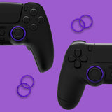 Redesigned Octagonal Gated Sticks Accent Rings for eXtremeRate Luna Shell for PS5 Controller, Replacement Accessory for eXtremeRate Ghost Shell for PS4 Controller - Not for Standard Faceplate - Purple - YNMP4M005