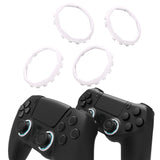 Redesigned Octagonal Gated Sticks Accent Rings for eXtremeRate Luna Shell for PS5 Controller, Replacement Accessory for eXtremeRate Ghost Shell for PS4 Controller - Not for Standard Faceplate - White - YNMP4M002