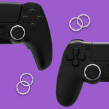 Redesigned Octagonal Gated Sticks Accent Rings for eXtremeRate Luna Shell for PS5 Controller, Replacement Accessory for eXtremeRate Ghost Shell for PS4 Controller - Not for Standard Faceplate - White - YNMP4M002