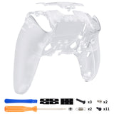 eXtremeRate Clear Custom Back Housing Bottom Shell Compatible with ps5 Edge Controller, DIY Replacement Back Shell Cover Compatible with ps5 Edge Controller - DQZEGM002