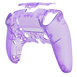 eXtremeRate Clear Atomic Purple Custom Back Housing Bottom Shell Compatible with ps5 Edge Controller, DIY Replacement Back Shell Cover Compatible with ps5 Edge Controller - DQZEGM001