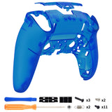 eXtremeRate Clear Blue Custom Back Housing Bottom Shell Compatible with ps5 Edge Controller, DIY Replacement Back Shell Cover Compatible with ps5 Edge Controller - DQZEGM004
