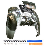 eXtremeRate Armored Mercenary Front Housing Shell Compatible with ps5 Controller BDM-010/020/030/040, DIY Replacement Shell Custom Touch Pad Cover Compatible with ps5 Controller - ZPFR011G3