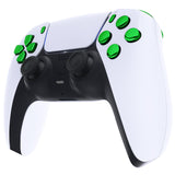 eXtremeRate Replacement D-pad R1 L1 R2 L2 Triggers Share Options Face Buttons, Chrome Green Full Set Buttons Compatible with ps5 Controller BDM-030 - Controller NOT Included - JPF2006G3