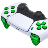 eXtremeRate Replacement D-pad R1 L1 R2 L2 Triggers Share Options Face Buttons, Chrome Green Full Set Buttons Compatible with ps5 Controller BDM-030/040 - Controller NOT Included - JPF2006G3